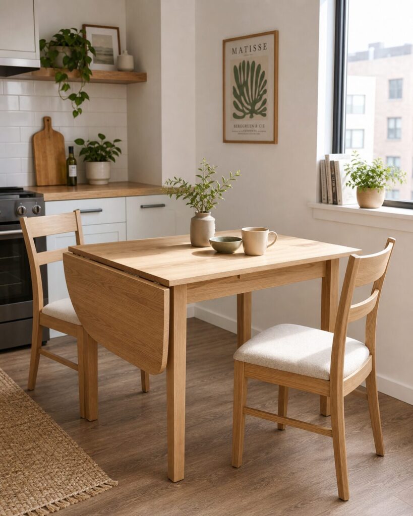 Extendable dining table for small kitchen or apartment