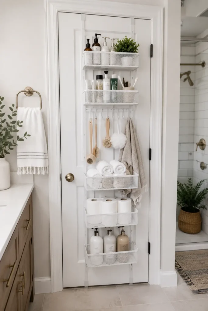 Over the door organizer for bathroom essentials
