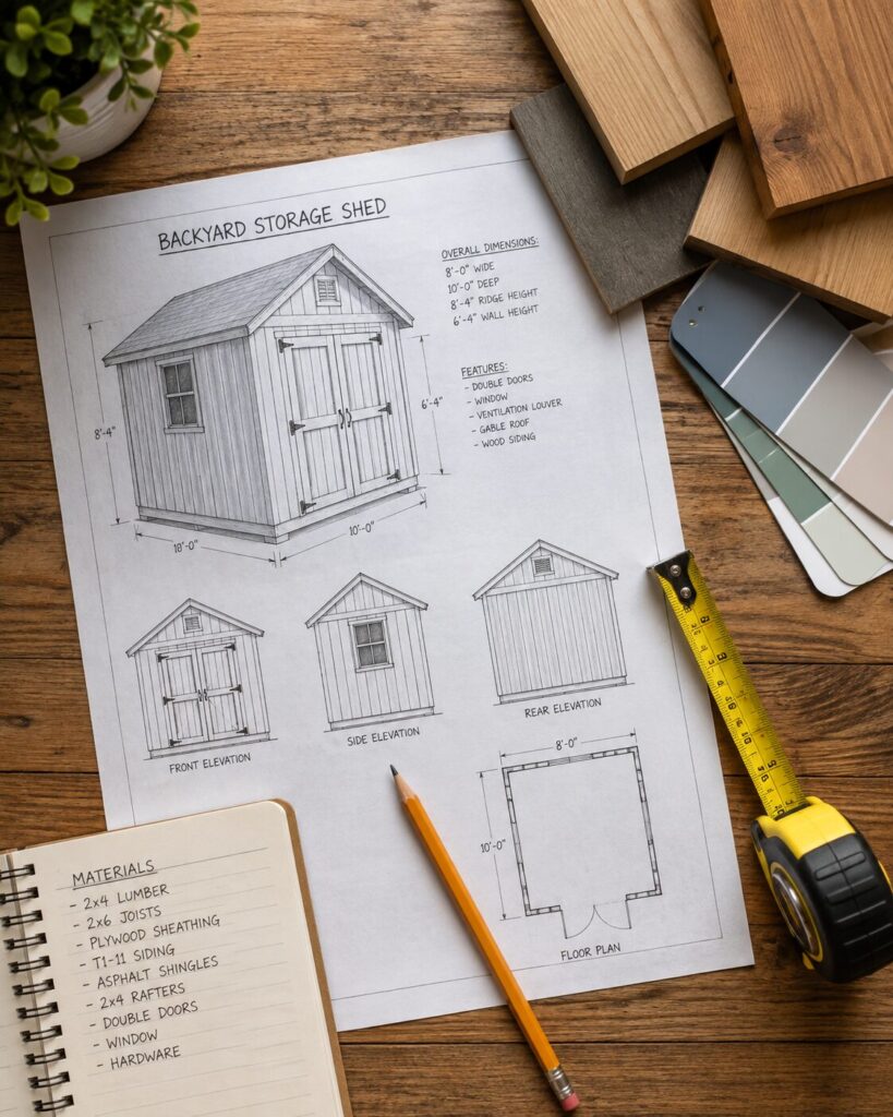 Shed building blueprints and plans