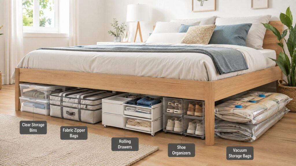 Best under bed storage solutions for small bedrooms and apartments in 2026
