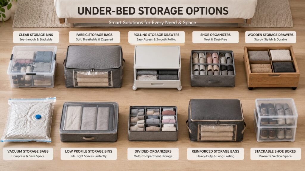 Comparison of different under bed storage options